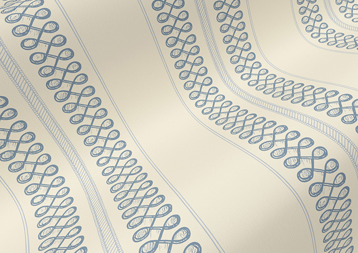 Trellis Prints, Noble Stripe Raffs Blue - Twist&Fit Roller Blind - Image 4